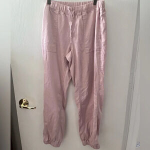 Love Tree pink linen blend pants size Large Beachy boho transitional pant